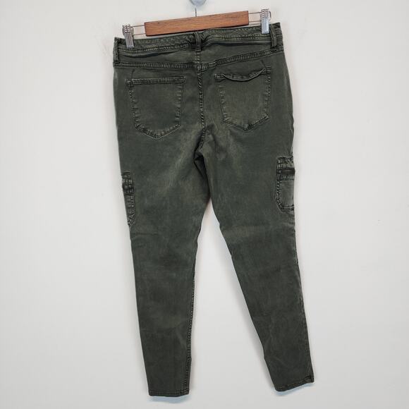 Mossimo High Rise Cargo Jeggings Size 28" Green Utility Military Gorp Indie - Picture 2 of 9